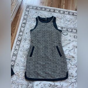 Banana Republic Black and Cream Geometric Dress